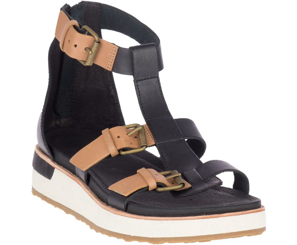Merrell Sandals Black - Roam Mid Buckle - Womens 47BUXOTJS